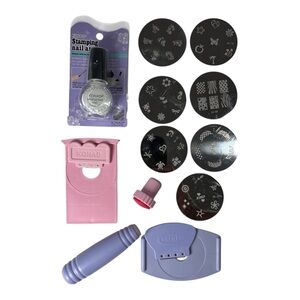KONAD Stamping Nail Art Stamp and Scraper Set Stamping Nail Art Tool 47 Designs